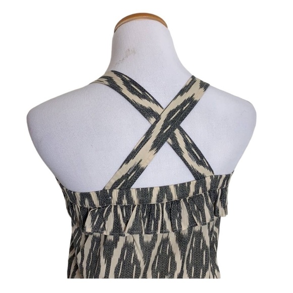2/$30 J.Crew Ikat Print Cotton Ruffle Flounce Sleeveless Tank Top Size 8 - Picture 4 of 12